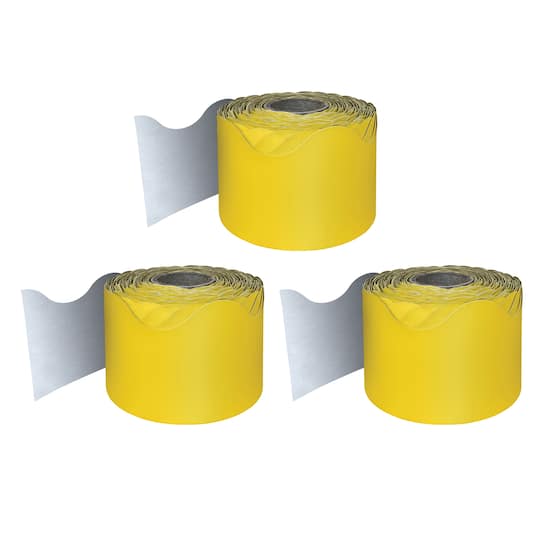 Carson Dellosa® Yellow Rolled Scalloped Border, 195ft.